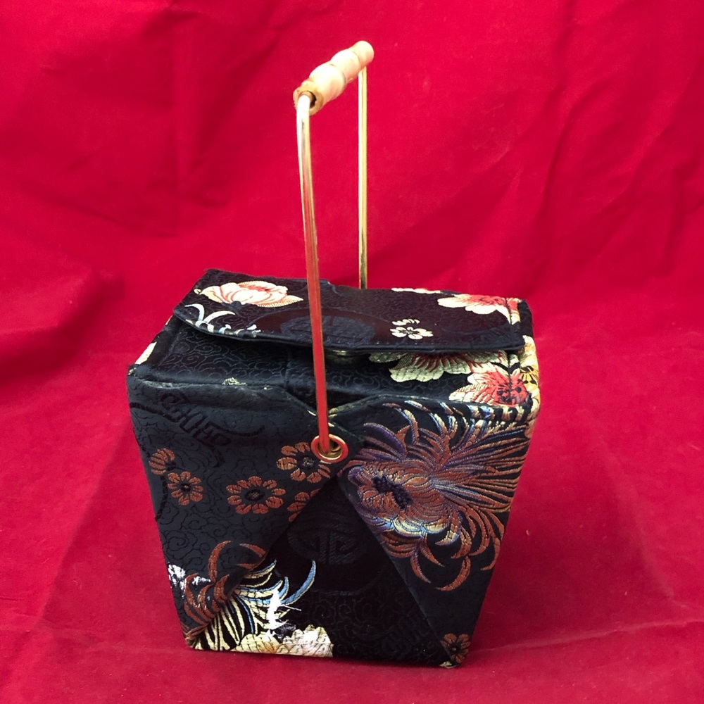 Chinese Take Out Box Style Asian Theme Handbag Purse Gem